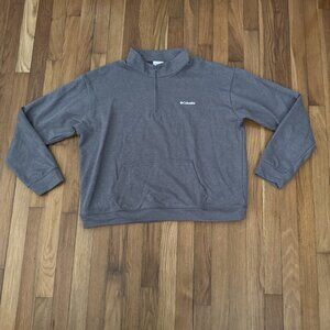 Columbia Women's Gray Sweater Quarter Zip Pullover Size XXL.